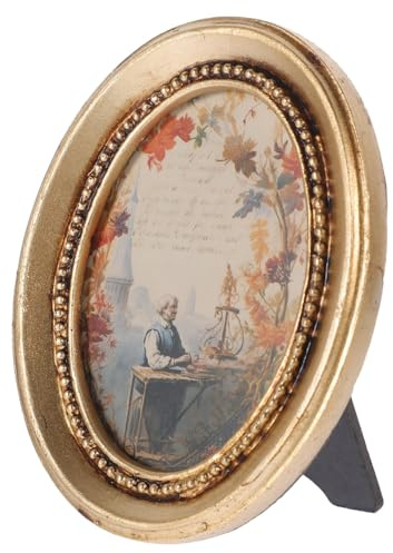 GETAJGHSD Marco de Fotos Vintage de Resina Dorada Diseño Ornamentado para Colgar en Pared o Colocar en Mesa, Decoración Elegante para Sala y Dormitorio