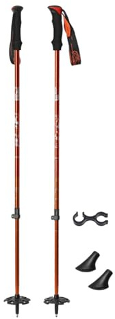 Pegciuho Ski Poles, Ergonomic Multifunctional, Adjustable Ski Poles for Slopes, Outdoor Adventures, And Sports, Orange