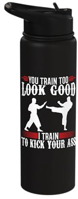Martial Arts Martial Arts | Black Belt Ju Jutsu Karate Stainless Steel Insulated Water Bottle