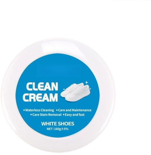 160g Renewal White Shoe Cleaning Cream with Sponge,Fast Effective Cleaner for White Shoes,Stain Remover&Brightener to Reduce Yellowing,No Need Washing,Long-Lasting Care Kit,Solid Cleaning Paste
