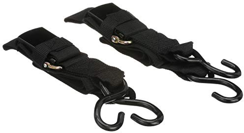 Attwood 15232-7 Quick-Release Transom Tie-Down Straps, Trailering, Padded Adjustable Buckle, S-Hooks, 2 Inches Wide, 4 Feet Long