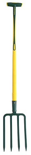 Leborgne, Fourche à Bêcher à Douille 4 dents 8 Mm, Manche Tri-Matière Novagrip Pomme, Tête En Acier Forgé et Trempé, Idéale Pour Sols Durs, Outillage de Jardinage, Assemblée En France
