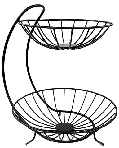 Spectrum 81310 Yumi Plat de Service pour Fruits avec 2 Étages Noir