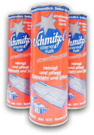 Schmitzol´s Wiener Kalk - das altbewährte feine Putz- & Poliermittel, auch zur Silberpflege - 3er Set á 125gr.