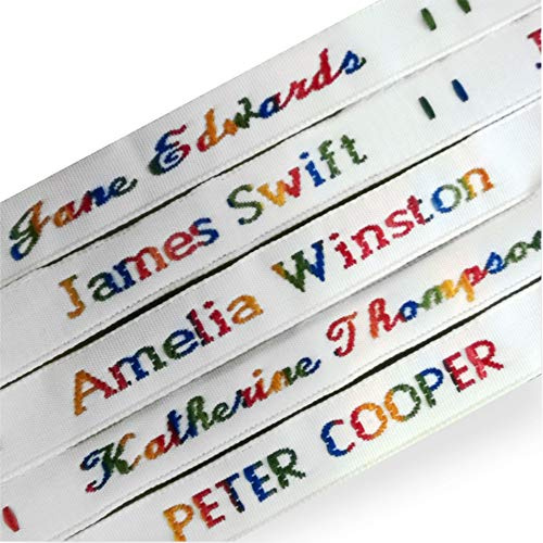 Nametape Express - 72 Woven Name Tapes/Labels/Name Tags for School Uniform, Nursing Homes, Workwear - Multi-Colour