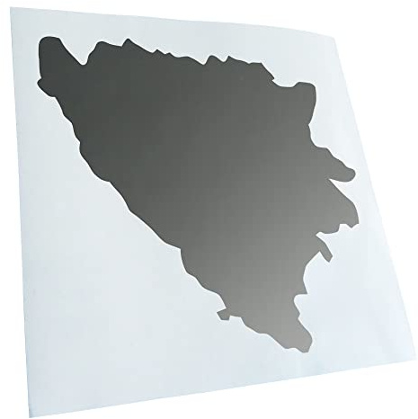 Kiwistar - Autoaufkleber - Bosnien und Herzegowina - Silber - 10x10cm - Heckscheibe Auto Aufkleber wetterfest für Kfz LKW Mofa Truck - Sticker außen selbstklebend Tuning Zubehör für Fenster Fahrzeug