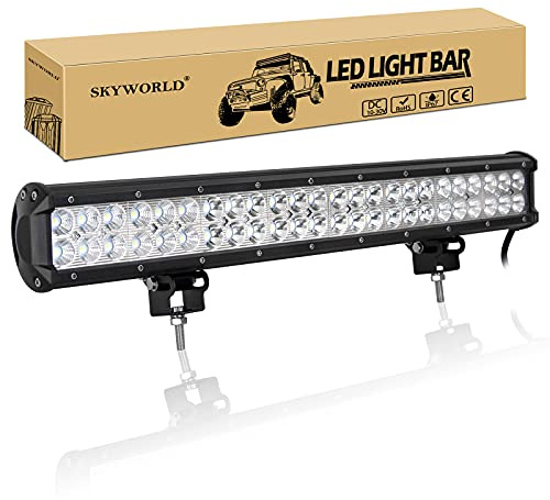 SKYWORLD 23 inch 144W LED Work Light Bar, Spot Flood Combo Beam 12V 24V Offroad Driving Lights Fog Lamp for 4x4 Truck Car ATV SUV Vehicle Boat Lighting, Waterproof 6000K White
