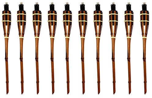 Moritz Juego de 10 antorchas de bambú de 90 cm, color marrón oscuro