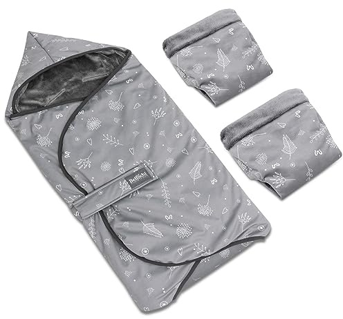 Bellochi Universal Baby Einschlagdecke Babyschale Fußsack Babyschale - Einschlagdecke 3 und 5 Punkt Gurt z.B. Passend für Maxi-Cosi und Römer - Bellocity