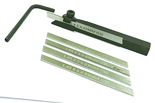 Mini Trennwerkzeughalter für Unimat, Seig, Emco, Proxxon's, Grizzly kleine Drehmaschinen (Schaft 8 mm mit 4 Ersatzklingen)