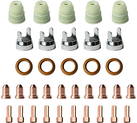 Plasmabrenner Zubehör 35 Teile - passt zb auf PT-80 - Keramikappen - Abstandshalter - Swirlringe - Elektroden - VECTOR WELDING