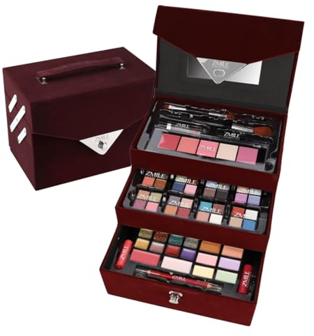 ZMILE COSMETICS Beauty Case Velvety (dark berry) Kosmetikkoffer vegane Kosmetik mit Schminke - Make Up Set für unterwegs, zum Reisen und Verschenken