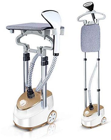 Piroscafo per Indumenti Verticale 1800W Ferro da Stiro Elettrico Professionale a Doppio Polo da Appendere con Serbatoio d'Acqua da 2 Litri, ASSE da Stiro e Appendiabiti, per la casa e Il Negozio