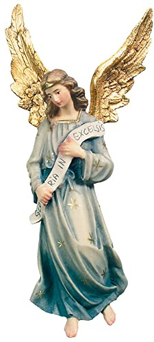 JS Garten Deko Krippenfigur Raffaello Kollektion Gloria Engel H 12 cm Holzfigur Holzstatue Statue aus Ahornholz von Dolfi