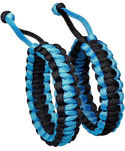 XHUUU 2PCS Paracord Bracelets Rope Braided Outdoor Survival Bracelet for Men Women Distance Matching Friendship Unisex Adjustable (Blue)