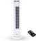GEEPAS 29 Tower Fan with Remote Control | Portable Bladeless Oscillating Cooling 3 Speed Level 3 Mode With 7.5H Timer | Energy Efficient Air Cooler for Home Office 2 Year Warranty 50W White