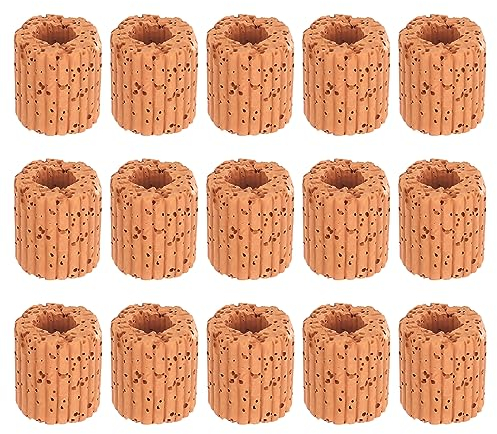 Lot de 15 anneaux pour plantes aquatiques, anneaux de filtre d'aquarium, matériau filtrant, anneaux de filtre d'aquarium, flore aquatique, aménagement paysager, anneaux en céramique, décoration