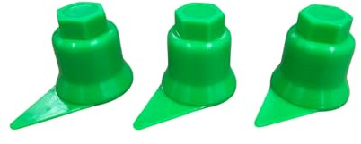 Kram - Tuck – 100 x hjulskruvar – hjulmuttrar – hjulbultarkapslar – hjulmutterkapslar – plastkapslar höljen - skyddsindikator för lösa skruvar (grön neon, 32 mm)