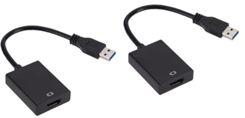 OSALADI 2pièces Adaptateur USB vers Câble Convertisseur Vidéo pour Pc Ordinateur Portable Projecteur Noir