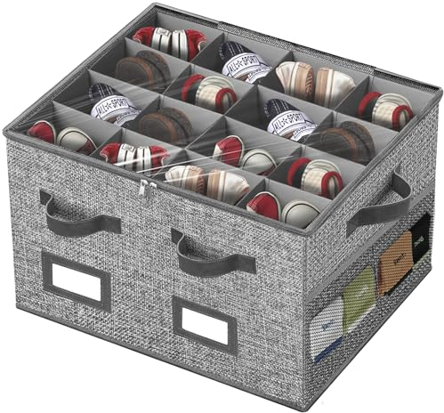 Organizador Zapatos Armario,Plegables Cajas Zapatos Transparentescon 16 Pares con Ventana Malla Zapatos Planos, Zapatillas de Deporte, Zapatillas(45x44x33cm,Gris Oscuro)