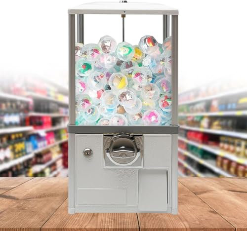 pealiritansemen Candy Gumball Vending Machine, Candy Machine Dispenser For Business, Capsule Toy/Capsule Vending Machine Dispenser, For Subway Entrances, Retail Stores,White