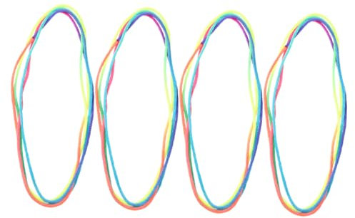 Toyvian Cats Cradle String Toys Rainbow Color 1.6m Kids Interactive Finger Rope Game 4pcs Set Party Hand Game Supplies for Children