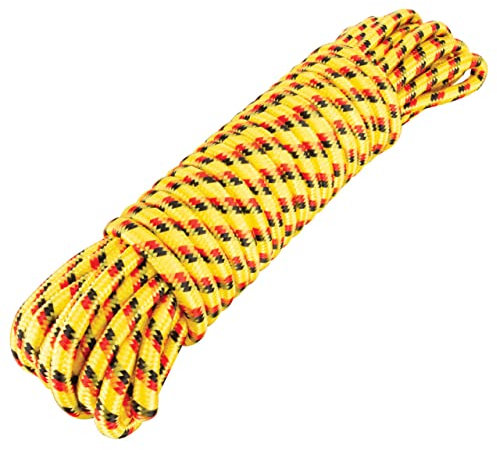 APXB Multi Purpose Strong Rope Utility Diamond Braided Polypropylene Cord 6mm Poly Heavy Duty Fishing Hiking Camping Multipurpose Waterproof Flexible (6mm x 15m)