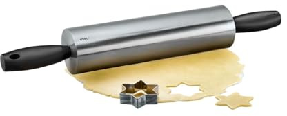 GEFU ROTOLO Teigroller | Edelstahl & Kugellager | Für Plätzchen, Pizza, Fondant & Kuchen | Ergonomisch & Hygienisch