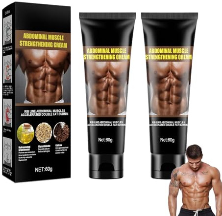 Abs Sculpting Cream maguppstramande kräm 2 stycken, anti-cellulitkräm kroppsformande lotion för en fastare silhuett, intensiv vård (01#)