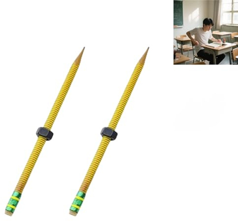 Lot de 2 crayons anti-stress Adhd - Manchon fileté avec écrous, stylo fileté pour Adhd, stylo Gidgets - Outil de mise au point, fi/dget Pe/n, anxiété Pe/n, F/idget P/ens, funky P/ens, soulagement