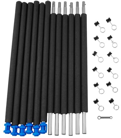 PurpleMinder Lot de 6 barres de filet de trampoline, 196 cm, barres de rechange pour différentes longueurs, diamètre extérieur : 183/244/305/366/430/460/490 cm, pièces de rechange pour trampoline de