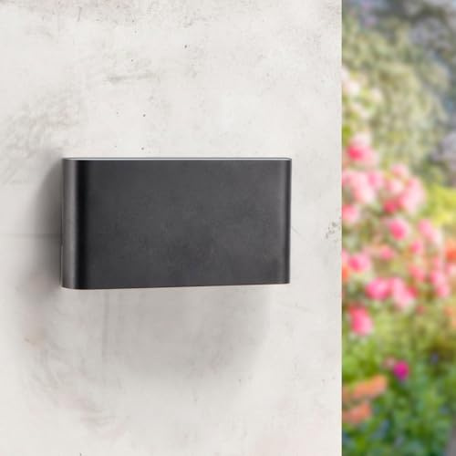 M Ledme – Aplique de Pared Led Fine 10W, Luz Cálida 3000K, Impermeable IP54, Lámpara Moderna Para Jardín, Terraza, Entrada y Patio