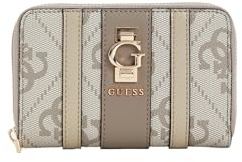 GUESS Geldbörse Erenia Zip Around Wallet Dark Taupe Logo