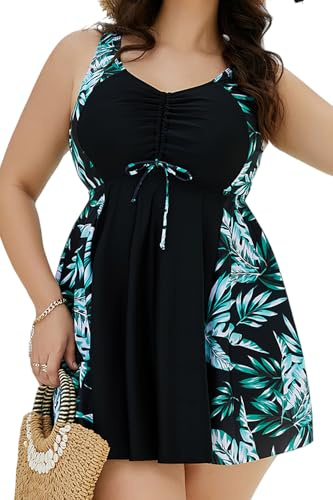 Viloree Tankini Set Robe de Bain imprimée Florale Grande Taille pour Femme Maillot de Bain Deux pièces avec Shorty
