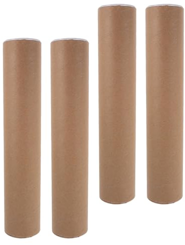 WEKAMOS Tubi di Cartone Rotondi Tappi, Set da 4 Pezzi, Diametro Interno 7 Cm, Spessore 3 Mm, per Spedizione e Conservazione Poster, Disegni e Documenti, Tubi Portadocumenti