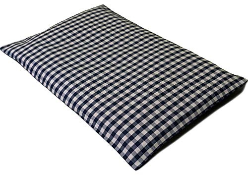 Coussin aux grains d'épeautre biologique - 30x20cm - bleu et blanc - Coton Bio - Bouillotte sèches, Coussin thermique aux graines - Compresse froide