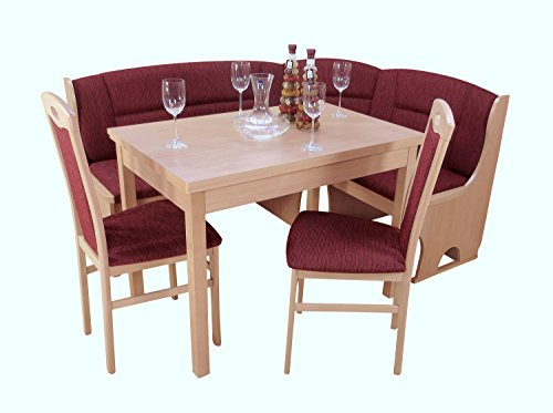 moebel direkt online Eckbankgruppe Madrid II - Sparangebot ! Natur/Bordeauxrot