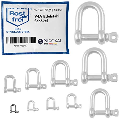 NietFullThings 2 Pieces 4-mm Acciaio Inossidabile grillo Rotondo da V4A Forma Corta Dritta e Robusta carico di Rottura 700 kg Grilli 4x14-mm