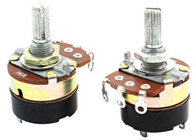 Aexit 2Pcs B5K 5K Ohm Potentiomètres en carbone à commutateur rotatif linéaire simple UF495153D734550B
