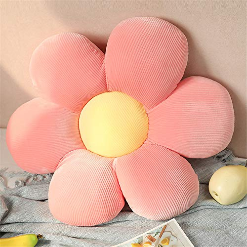 Morbuy Flower Shaped Cushion Floor Chair Seat Pad, Soft Comfortable Colorful Plush Cushion Tatami Seating Pillow, Home Bedroom Sofa Reading Corner Decor (Pink,35x35cm(13.7x13.7inch))
