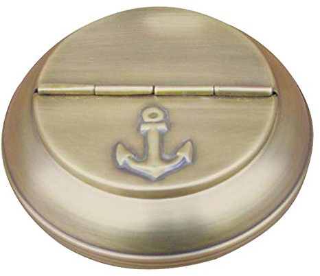 Aschenbecher Klappaschenbecher Messing antik Anker 10cm Tischascher Klappascher