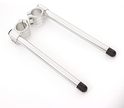 54mm Motorcycle Clip on Handlebar fit Fork Tube 54mm, 7/8 Street&Sport Bike Handlebar, 54 mm Clip ons bars CNC Silver