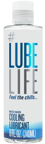 LubeLife Water-Based Cooling Personal Lubricant, Cool Tingling Feel for Men, Women, and Couples, 8 Fl Oz