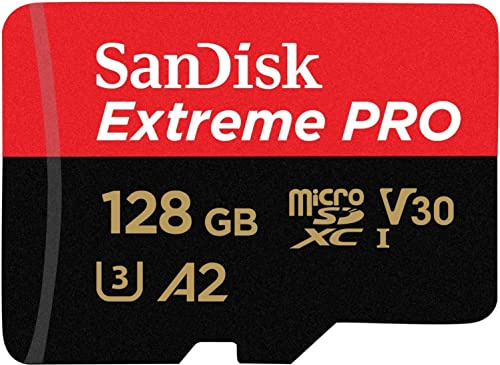 microSDXC 128GB SanDisk SDSQXCD-128G-GN6MA Extreme PRO R: 200MB/s W: 90MB/s UHS-I U3 V30 4K Ultra HD A2 Compatible with SD Adapter Included