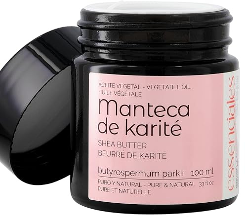 Manteca de Karite Pura Ecológica Essenciales - 100ml Bio sin refinar - Manteca de Karite Natural y de primera presión en frío