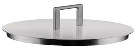 Alessi Convivio DC200/20 - Design-Deckel, Edelstahl 18/10, mit Stahlknauf und PVD-Beschichtung, 20 cm, satiniert