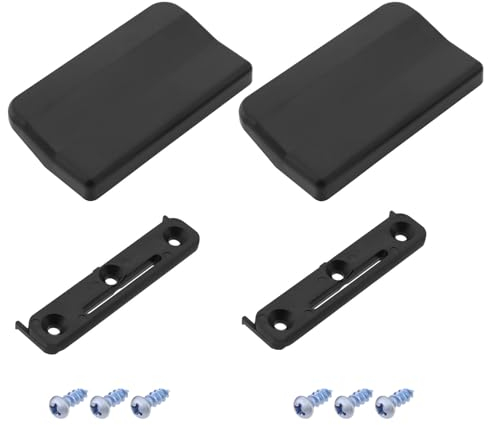 YINETTECH 2 Sets Balkontürgriff Terrassentürgriff-Set BG53 Muschel Anthrazit Terrasse Ziehgriff Schale 80 mm x 45 mm x 13 mm Lochabstand 60 mm mit Schrauben Schwarz