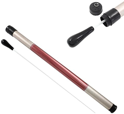 Piutouyar Music Conducting Baton, Music Baton Orchestra Baton Band Conductor Baton Imitation Agate Handle Music Conductor Baton with Tube Case for Concert(Black Handle)