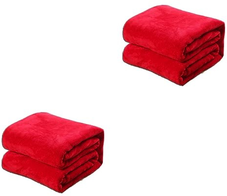 JEWEDECO 2stücke Gorgeous Flannel Fleece Haustierdecke Gemütliche Rotfarbene Maschinenwaschbare Kuscheldecke Für Hunde Und Katzen Für Zuhause Und Unterwegs