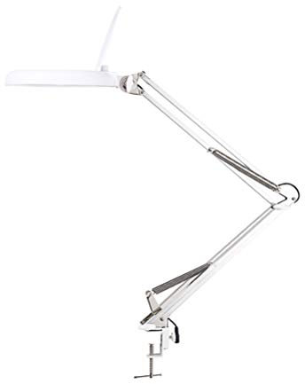 Loupe de bureau, lampe avec pince, lampe LED grossissante avec support, conception pliante pour la lecture, lampe de bureau mains libres, loupe pour personnes âgées à basse vision, loupe réglable le